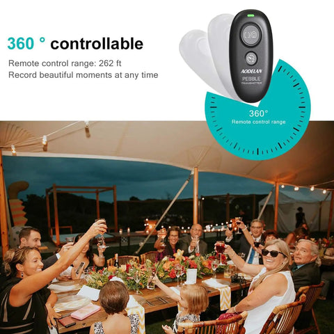 Wireless Shutter Remote Control For EOS RP R6 R5 5D Series 7D Series 6D II and more shown with wedding scene setup