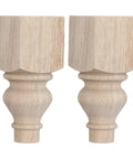 Round Wooden Furniture Legs Five Point Nine Inch Unfinished Shabby Chic French Style Replacement Legs With Hardware 2 Pack