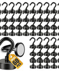 Heavy Duty Magnetic Hooks 30lbs Plus 60 Pack For Home Kitchen Garage Fridge Cabinets And Craft Rooms Strong Refrigerator Magnets