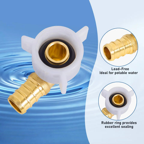 Half Inch PEX Swivel Elbow Fitting NPT Female Threaded Brass Crimp NPSM 90 Degree Adapter For RV PEX Faucet Connector Built Tough Lead Free DZR Brass NSF ANSI 61 Certified Quality, lead-free brass elbow