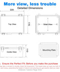 Heavy Duty Outdoor Junction Box Waterproof IP67 ABS Plastic Electrical Enclosure With Stainless Steel Latch dimensions top side inside view
