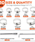 Beefy 210 Piece Worm Gear Hose Clamps Assortment Kit 304 Stainless Steel variety of sizes with tools included