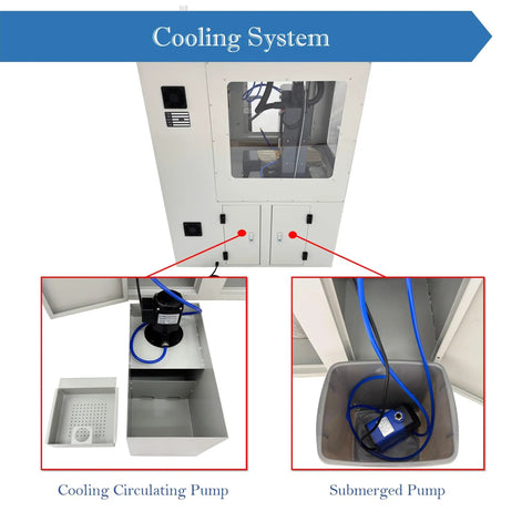 Cooling system of Programmable CNC Drilling And Milling Machine With 12000RPM ER20 Spindle Dual Cooling And Safety Guard