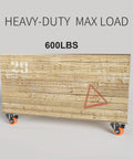 Rock Solid 2 Inch Caster Wheels With Quarter Inch Threaded Stem Set Of 4 Heavy Duty Double Ball Bearing Steel Casters For Furniture And Shop Gear Built Tough Rolls Like A Dream on wooden platform showing 600lbs max load.