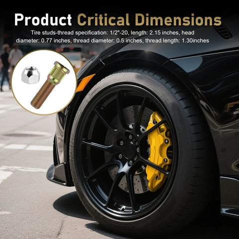 Awesome 5 Pack Trailer Wheel Studs And Lug Nuts Kit With Precise 1/2 Inch 20 Thread Design For Universal Car Fitment Plus Easy Direct Replacement Parts For Quick Repairs On Most Rides