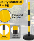 12 Sets 34 Inch Parking Cone Delineators With Base And Stanchion Set Adjustable 24 To 34 Inch Posts Plastic Traffic Barriers.