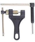 Pro Grade Heavy Duty Chain Breaker Tool For 420 428 520 525 528 530 Roller Chains Fit Motorcycle ATV Quad Go Kart Dirt Bike Scooter And More For Quick Chain Length Adjustments And Easy Maintenance, showing metal components