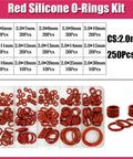 Silicone O Ring Set With CS Size Assortment 1 To 1.5 To 2.0 To 2.4 To 3.1mm Sealing Washers oil-resistant red silicone O-rings