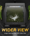 Auto Darkening Welding Helmet With Extra Large Viewing Area 4.31 By 3.81 Inches, showing wider view with side panels.
