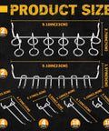 Product size guide of 260 Piece Pegboard Hook And Bin Organizer Kit With 17 Hook Types Including Curved Angled And Straight Hooks Plus 12 Pegboard Bins