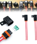 Kickass Rig Ready IP67 Waterproof Inline ATO ATC Blade Fuse Holder 30 Amp With Secure Cover And 12 AWG Wire For Auto Marine And Fishing Boat Electrical Systems 2 Pack, showing fuse block and connectors.