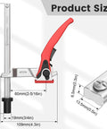 Image showing dimensions of Three Quarters Inch Bench Dog Clamp for MFT Workbenches, Must Have Quick Fix Hold Down Clip.
