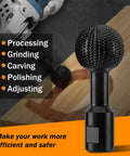 Rotary Burr For Wood Carving, 5/8-11 Threaded Ball Gouge Grind Head For 4 1/2 To 5 Inch Angle Grinders, Carbon Steel Shaping Bit