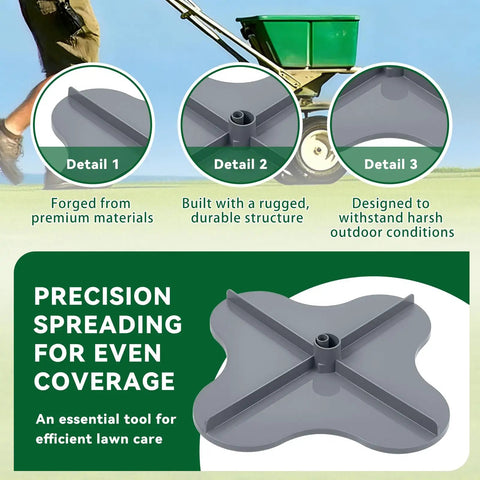 Heavy Duty Spreader Impeller Replacement For Lawn Care Broadcast Spreaders Built To Last For A Smooth Even Fertilizer Spread Pro Grade Fit With LESCO 101186 705699 091186 092807 50 Lb Push Spreader shown with green spreader and impeller details.