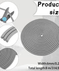 Grab This Cool 26 Ft Backer Rod For Your DIY Projects! This Slick 1/4 Inch Foam Strip, gray foam rope showing size details.