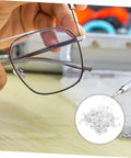 Person repairing eyeglasses using 200 Pcs Optical Gaskets For Eyeglasses Repair Rimless Eyewear Washers Flat Screws Kit
