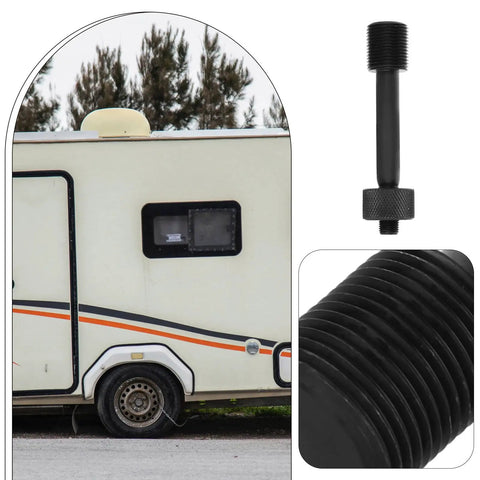 Hydraulic Hole Punch Kit With Locking Rod Cap For Metal Sheets And Electrical Conduit Cutter Set shown near a camper.