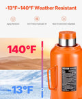 VEVOR orange hydraulic bottle jack with 3-section long handle and 50-ton capacity, side view