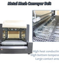 Industrially Grade INTSUPERMAI Heat Shrink Wrapping Machine With Quartz Far Infrared Heating Tubes For Tight PVC POF Film Packaging 17.7 By 9.84 Inches Working Table showing metal mesh conveyor belt with high heat conductivity.