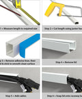 Step-by-step installation of Self-Adhesive Cable Raceway For Wall Wires Keep Your Cords Tucked - Paintable Cord Cover system.