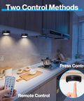 Four Pack Puck Lights With 13 Color Changeable LEDs, Battery Powered Dimmable Under Cabinet Lights With Remote, Easy Install