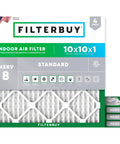 MERV 8 Pleated Air Filter Replacement For 10 By 10 By 1 HVAC Systems With Electrostatic Dust And Allergy Defense, 4 Pack
