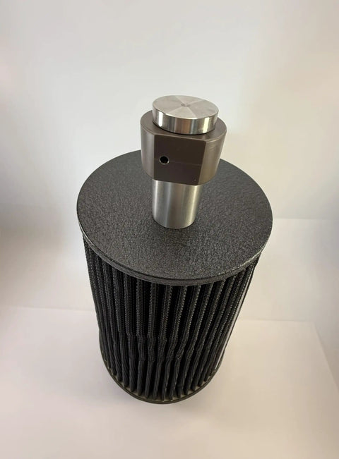 Air Filter Cleaner Kit For 1.5 To 4 Inch ID Filters With Rotating Nozzle System, lid view, USA made, ideal for small engines