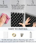 Instructions for Gamechanging 1 Pack Egg Crate Acoustic Foam Panels High Density Soundproof WallTiles installation process.