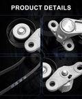 Serpentine Drive Belt Tensioner Kit For 1999-2008 Chevy Silverado shown with tensioner pulley and belt details