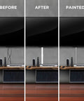 Under Desk Cable Management Kit With 150in Total Coverage, 6 Pack Raceway For Wires, Before and After Installation Comparison