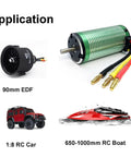 1900KV Brushless Motor 2400W 78A 31V 4Pole for 1 8th RC Cars and Boats with strong torque, fast acceleration, and heat dissipation
