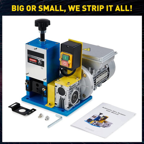 Super Cool Automatic Wire Stripping Machine Electric Copper Stripper Tool For 1.5-25Mm Cables with control panel and motor.