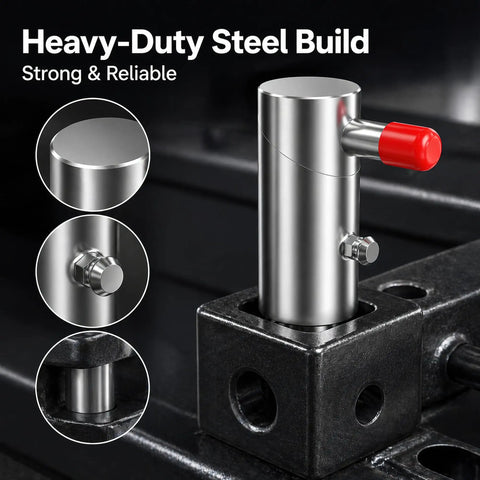 Straight Up Heavy Duty Spring Loaded Twist Lock Plunger Pins Weld On Steel Ball Locking Studs For Wheel Lift Arms Stabilizer Bars Rock Solid Gear Two Pack with steel build and spring mechanism.