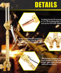 Type Cutting Attachment Torch Handle For Oxygen And Acetylene Cutting And Welding, Medium Duty, Includes 1-1-101 Tips, Cuts Steel Up To Three Quarters Inch, Heavy Duty Alloy Construction With Stainless Brass Components