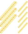 Heavy Duty Gold Continuous Iron Hinge Set 8 Pack 3.94 By 0.59 Inches With Pre Drilled Holes And Rounded Edge Piano Hinges.
