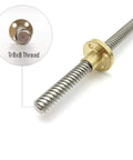 Two Pack 150Mm TR8x8 Lead Screws With T8 Brass Nuts For Z Axis 3D Printers DLP SLA And CNC Machines Acme Thread 2Mm Pitch