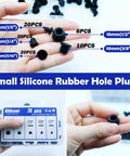 Go To 76 Piece Black Silicone Hole Plugs Set Assorted Round Hole Sealing Stoppers For Tub Waterproof Tubing Plugs Flexible Rubber Seals