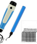 Pro Grade Hand Deburring Tool Kit With 10 Rotary Blades And Countersink Blade For Wood Plastic Aluminum And Steel