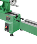 Green extension bed for woodturning lathe upgrade for Harbor Freight Central Machinery 65345 10 by 18 inch lathe in green.