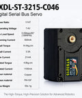 Top Shelf 14KG Serial Bus Servo Motor featuring digital display and compact design for robotics applications.