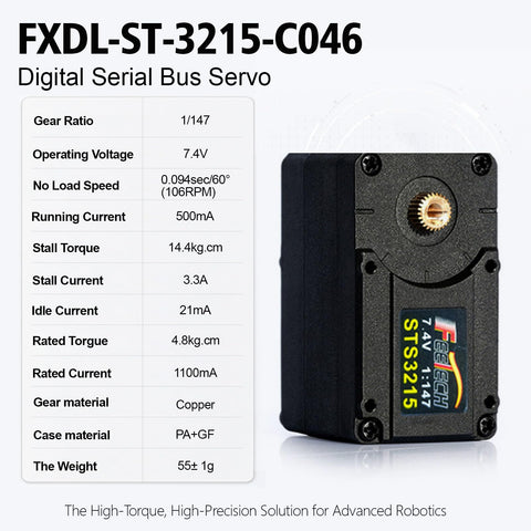 Top Shelf 14KG Serial Bus Servo Motor featuring digital display and compact design for robotics applications.