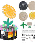 Light Chasing Sunflower Soldering Kit With RGB LED Flashing Lights, A DIY Rotating Sunflower Electronics Project components layout