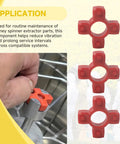 Plug And Play Easy Install Plastic Bushing Connector for Honey Extractor Replacement in hand with extractor setup