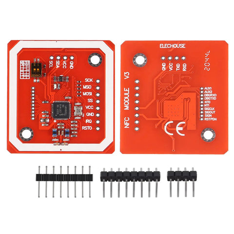 2 Pack PN532 NFC RFID Module Kit With I2C And SPI, Street Smart NFC Reader For Arduino Raspberry Pi, circuit boards and pins