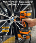 Hand using Beast Of A Cordless Impact Wrench With 450NM Torque And Brushless Motor One Half Inch Drive 3600 RPM for car wheel
