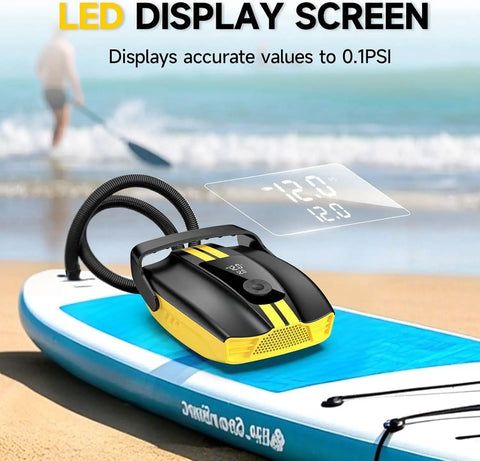 Electric Portable Grab And Go Paddle Board Pump With Auto Off 50 Psi Nine Modes SUP Pump For Stand Up Paddle Boards Cars Kayaks Motorcycles And Bicycles Non Rechargeable 500 L Per Minute Fast Fill