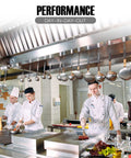 Professional chefs cooking under Six Pack 19.5 By 19.5 Inch 430 Stainless Steel Hood Filters With 7 Grooves And Dual Side Handles