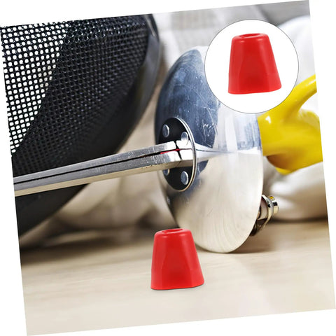 Heavy Duty Fencing Nut Repair Tool For Sabre Gear, red plastic cap displayed with fencing equipment on table