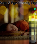 Glow Torch Wall Lamp With 7 Color Night Light by sleeping child in cozy room