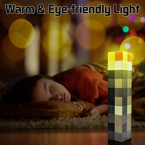 Glow Torch Wall Lamp With 7 Color Night Light by sleeping child in cozy room